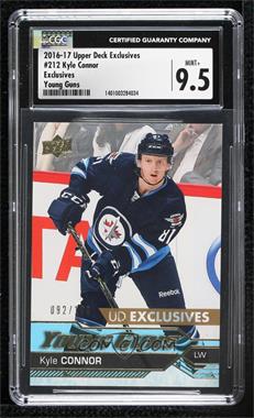 2016-17 Upper Deck - [Base] - Exclusives #212 - Young Guns - Kyle Connor /100 [CGC 9.5 Mint+]