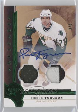 2016-17 Upper Deck Artifacts - [Base] - Emerald Dual Relic Autographs #154 - Legends - Pierre Turgeon /8 [EX to NM]