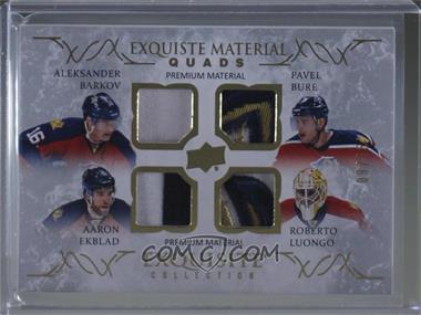 2016-17 Upper Deck Black Diamond - Exquisite Materials Quads #EQ-FP - Aleksander Barkov, Pavel Bure, Aaron Ekblad, Roberto Luongo /25