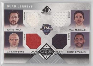 2016-17 Upper Deck SP Game Used - 2016 All-Star Skills Fabrics Quads #AS4-DMEN - Justin Faulk, Ryan McDonagh, Mark Giordano, Dustin Byfuglien