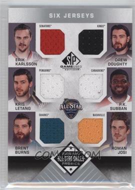 2016-17 Upper Deck SP Game Used - 2016 All-Star Skills Fabrics Sixes #AS6-DEF - Erik Karlsson, Drew Doughty, Kris Letang, P.K. Subban, Brent Burns, Roman Josi