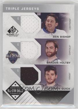 2016-17 Upper Deck SP Game Used - 2016 All-Star Skills Fabrics Triples #AS3-BHQ - Ben Bishop, Braden Holtby, Jonathan Quick