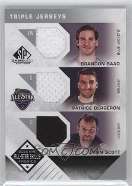 2016-17 Upper Deck SP Game Used - 2016 All-Star Skills Fabrics Triples #AS3-SBS - Brandon Saad, Patrice Bergeron, John Scott