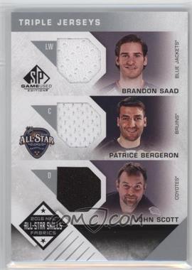 2016-17 Upper Deck SP Game Used - 2016 All-Star Skills Fabrics Triples #AS3-SBS - Brandon Saad, Patrice Bergeron, John Scott