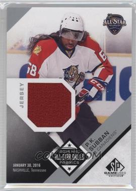 2016-17 Upper Deck SP Game Used - 2016 All-Star Skills Fabrics #AS-PS - P.K. Subban