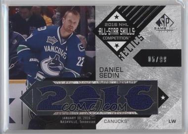 2016-17 Upper Deck SP Game Used - 2016 All-Star Skills Relic Blends #ASB-DS - Daniel Sedin /99