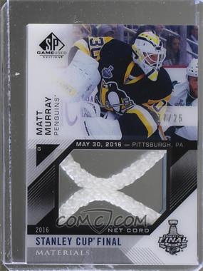 2016-17 Upper Deck SP Game Used - 2016 Stanley Cup Finals Net Cord #SCNC-MM - Matt Murray (Game 1) /25