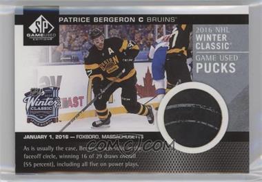 2016-17 Upper Deck SP Game Used - 2016 Winter Classic Game Used Pucks #WCGUP-PB - Patrice Bergeron