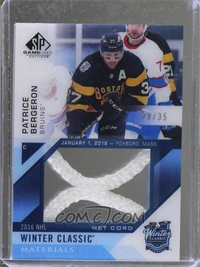 2016-17 Upper Deck SP Game Used - 2016 Winter Classic Net Cord #WCNC-BE - Patrice Bergeron /35