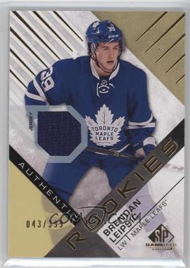 2016-17 Upper Deck SP Game Used - [Base] - Gold Material #160 - Authentic Rookies - Brendan Leipsic /399