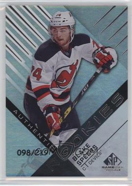 2016-17 Upper Deck SP Game Used - [Base] - Rainbow Player Age #159 - Authentic Rookies - Blake Speers /219