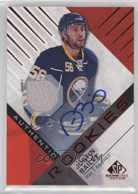 2016-17 Upper Deck SP Game Used - [Base] - Red Auto Material #105 - Authentic Rookies - Justin Bailey
