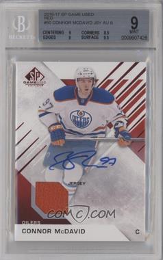 2016-17 Upper Deck SP Game Used - [Base] - Red Auto Material #50 - Connor McDavid [BGS 9 MINT]