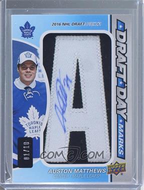 2016-17 Upper Deck SP Game Used - Draft Day Marks Patch #DDM-AM.2 - Rookies - Auston Matthews /10