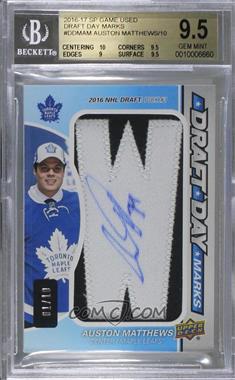 2016-17 Upper Deck SP Game Used - Draft Day Marks Patch #DDM-AM.2 - Rookies - Auston Matthews /10 [BGS 9.5 GEM MINT]