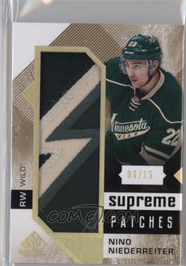 2016-17 Upper Deck SP Game Used - Supreme - Patches #PA-NI - Nino Niederreiter /15