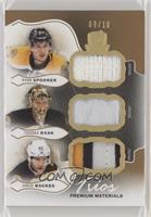 Ryan Spooner, Tuukka Rask, David Backes #/10