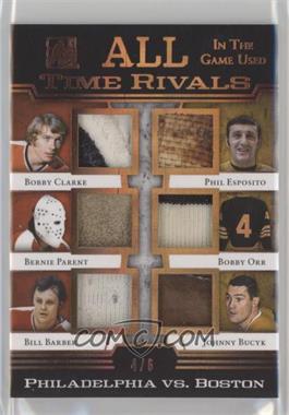 2017-18 Leaf In the Game Used - All Time Rivals - Bronze Prime #ATRP-03 - Bobby Clarke, Bernie Parent, Bill Barber, Phil Esposito, Bobby Orr, Johnny Bucyk /6