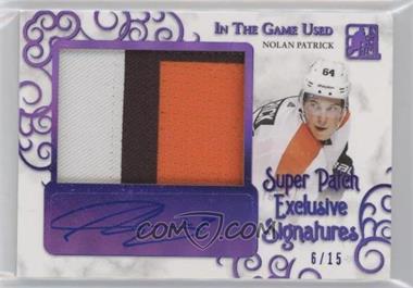 2017-18 Leaf In the Game Used - Super Patch Exclusive Signatures - Purple #SPES-NP1 - Nolan Patrick /15