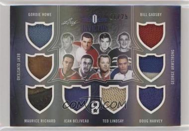 2017-18 Leaf Invictus - 8 Relics - Blue #I8-08 - Gordie Howe, Bill Gadsby, Bert Olmstead, George Armston, Maurice Richard, Jean Beliveau, Ted Lindsay, Doug Harvey /25