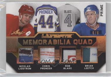 2017-18 Leaf Ultimate - Ultimate Memorabilia 4 - Prime #UQP-03 - Nicklas Lidstrom, Chris Pronger, Rob Blake, Brian Leetch /6