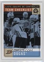 Team Checklist - Anaheim Ducks (Mighty Ducks of Anaheim) Team
