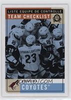 Team Checklist - Arizona Coyotes