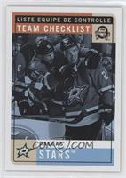 Team Checklist - Dallas Stars Team