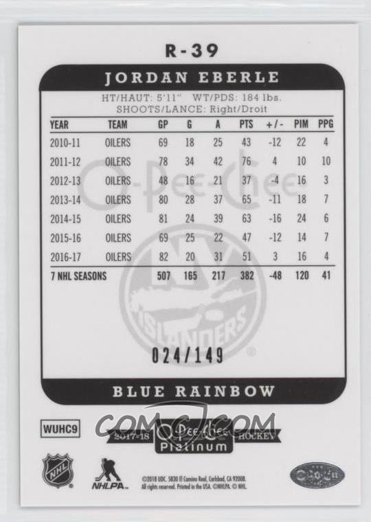 2017 18 O Pee Chee Platinum Retro Rainbow Blue R 39