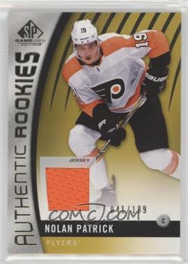 2017-18 SP Game Used - [Base] - Gold Jersey #185 - Authentic Rookies - Nolan Patrick /199