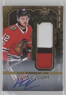 2017-18 SPx - UD Black Rookie Trademarks - Autographed Patch #RT-AD - Alex DeBrincat /40