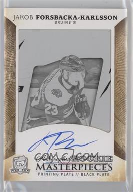 2017-18 Ultimate Collection - [Base] - The Cup Rookie Masterpieces Printing Plate Black Framed Autographs #ULT-54 - Jakob Forsbacka-Karlsson /1