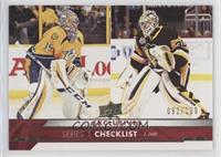 Checklist - Pekka Rinne, Matt Murray #/100