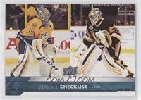 Checklist - Pekka Rinne, Matt Murray