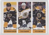 Jakob Forsbacka-Karlsson, Charlie McAvoy, Peter Cehlarik