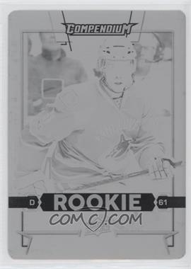 2017-18 Upper Deck Compendium - [Base] - Printing Plate Black #596 - Rookies - Evan McEneny /1