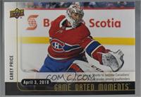 2nd Period - (April 3, 2018) - Carey Price Passes Plante for Most Games by a Mo…