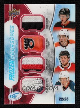 2017-18 Upper Deck Ice - Frozen Foursomes - Red Patches #F4-RC2 - Nico Hischier, Nolan Patrick, Alex DeBrincat, Pierre-Luc Dubois /25