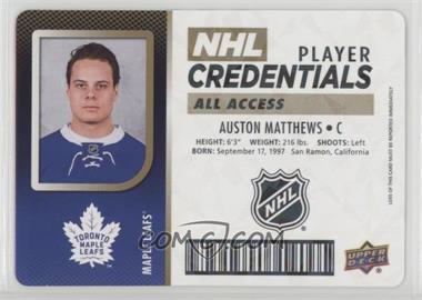 2017-18 Upper Deck MVP - NHL Player Credentials - Achievement Level 5 All-Access #NHL-AM - Auston Matthews
