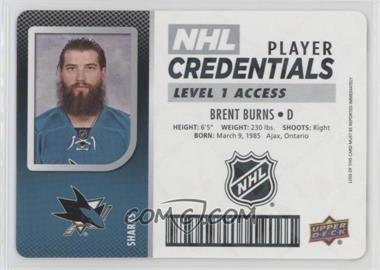 2017-18 Upper Deck MVP - NHL Player Credentials - Level 1 Access #NHL-BB - Brent Burns