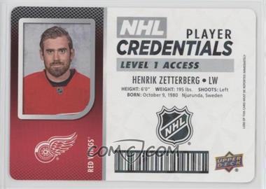 2017-18 Upper Deck MVP - NHL Player Credentials - Level 1 Access #NHL-HZ - Henrik Zetterberg