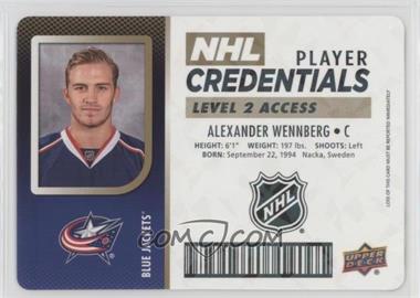 2017-18 Upper Deck MVP - NHL Player Credentials - Level 2 Access #NHL-AW - Alexander Wennberg