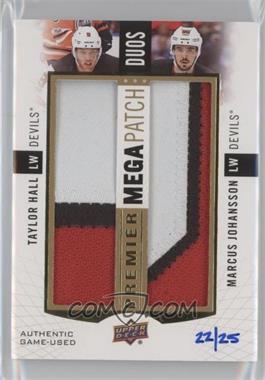 2017-18 Upper Deck Premier - Premier Mega Patch Duos #PMP2-HJ - Taylor Hall, Marcus Johansson /25