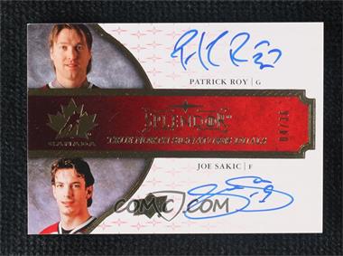 2017-18 Upper Deck Splendor - Splendid Signatures Programme of Excellence Duals #SA-RS - 2020-21 The Cup Update - Patrick Roy, Joe Sakic /36