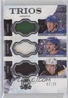 Brock Boeser, Mathew Barzal, Charlie McAvoy #/25