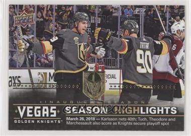 2017-18 Upper Deck Vegas Golden Knights - [Base] - Golden #47 - Season Highlights - Karlsson Nets 40th