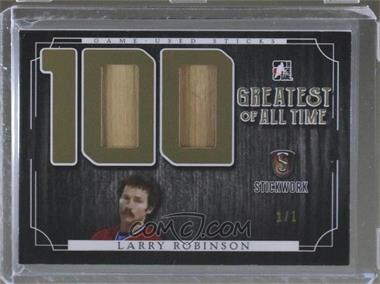 2017 Leaf In the Game Stickwork - 100 Greatest of All Time Relics - Gold #GAT-37 - Larry Robinson /1