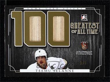 2017 Leaf In the Game Stickwork - 100 Greatest of All Time Relics - Gold #GAT-67 - Teemu Selanne /1