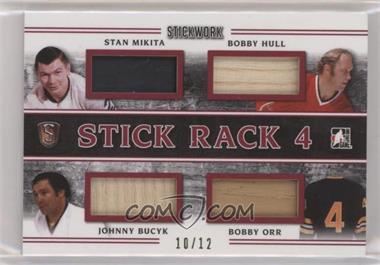 2017 Leaf In the Game Stickwork - Stick Rack 4 #SR-08 - Stan Mikita, Bobby Hull, John Bucyk, Bobby Orr /12