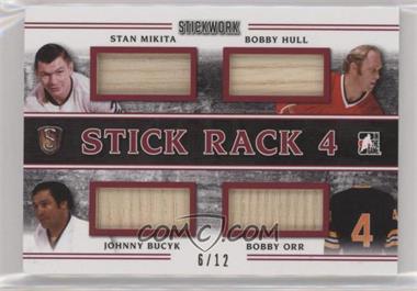 2017 Leaf In the Game Stickwork - Stick Rack 4 #SR-08 - Stan Mikita, Bobby Hull, John Bucyk, Bobby Orr /12